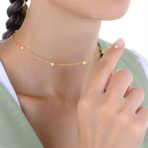 Pırlanta Zincirli Orta Tektaş Kolye - IDL Sertifikalı