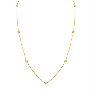 Pırlanta Zincirli Orta Tektaş Kolye - IDL Sertifikalı