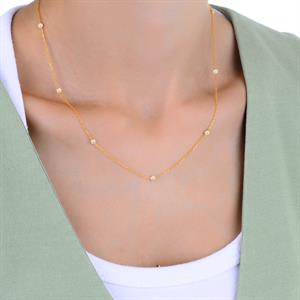 Pırlanta Zincirli Orta Tektaş Kolye - IDL Sertifikalı