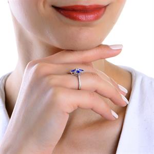 Safir Taşlı Lotus Çiçeği Yüzük - 1100677