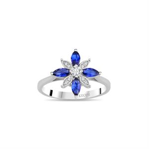 Safir Taşlı Lotus Çiçeği Yüzük - 1100677