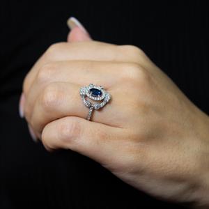 Safir Taşlı Pırlanta  Kleopatra Yüzük