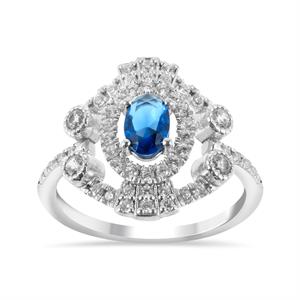 Safir Taşlı Pırlanta  Kleopatra Yüzük