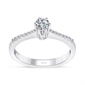 Toplam 0.34 Karat Pırlanta Tektaş Yüzük - IDL Sertifikalı