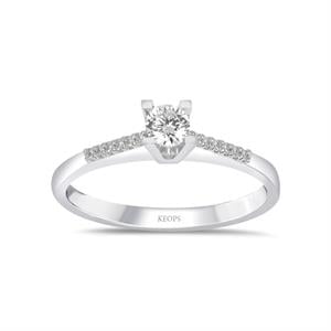 Toplam 0,34  Karat Pırlanta Tektaş Yüzük - IDL Sertifikalı