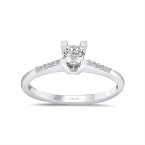 Toplam 0,39 Karat Pırlanta Tektaş Yüzük - IDL Sertifikalı