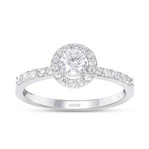 Toplam 0,53 Karat Pırlanta Tasarım Tektaş Yüzük - IDL Sertifikalı