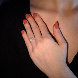 Toplam 0,53 Karat Pırlanta Tasarım Tektaş Yüzük - IDL Sertifikalı