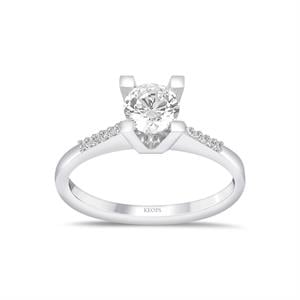 Toplam 0,64 Karat Pırlanta  Tektaş Yüzük - HRD Sertifikalı 