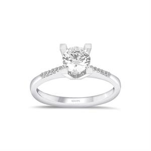 Toplam 0,74  Karat Pırlanta Tektaş Yüzük - HRD Sertifikalı