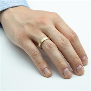 Vidalı Vintage Altın Alyans Erkek Modeli