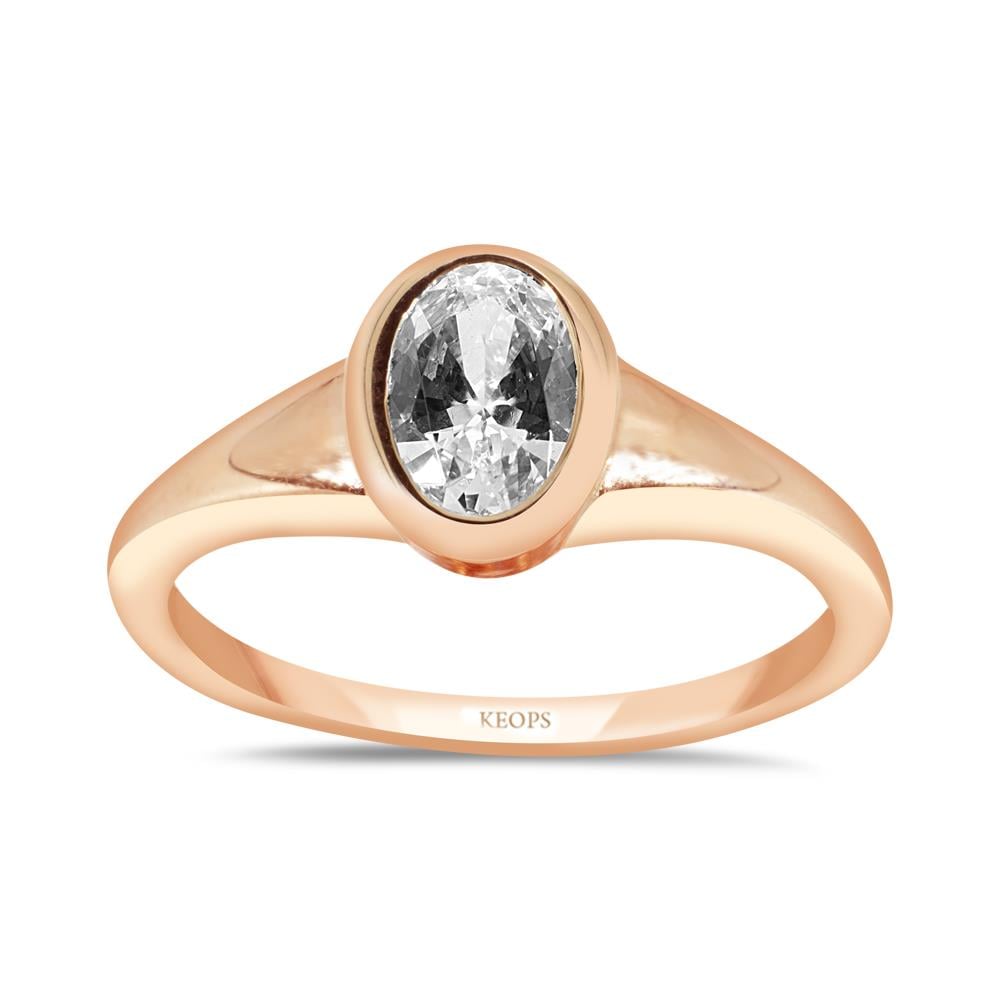 0.70 Karat Oval Pırlanta Lilyum  Yüzük - HRD Sertifikalı