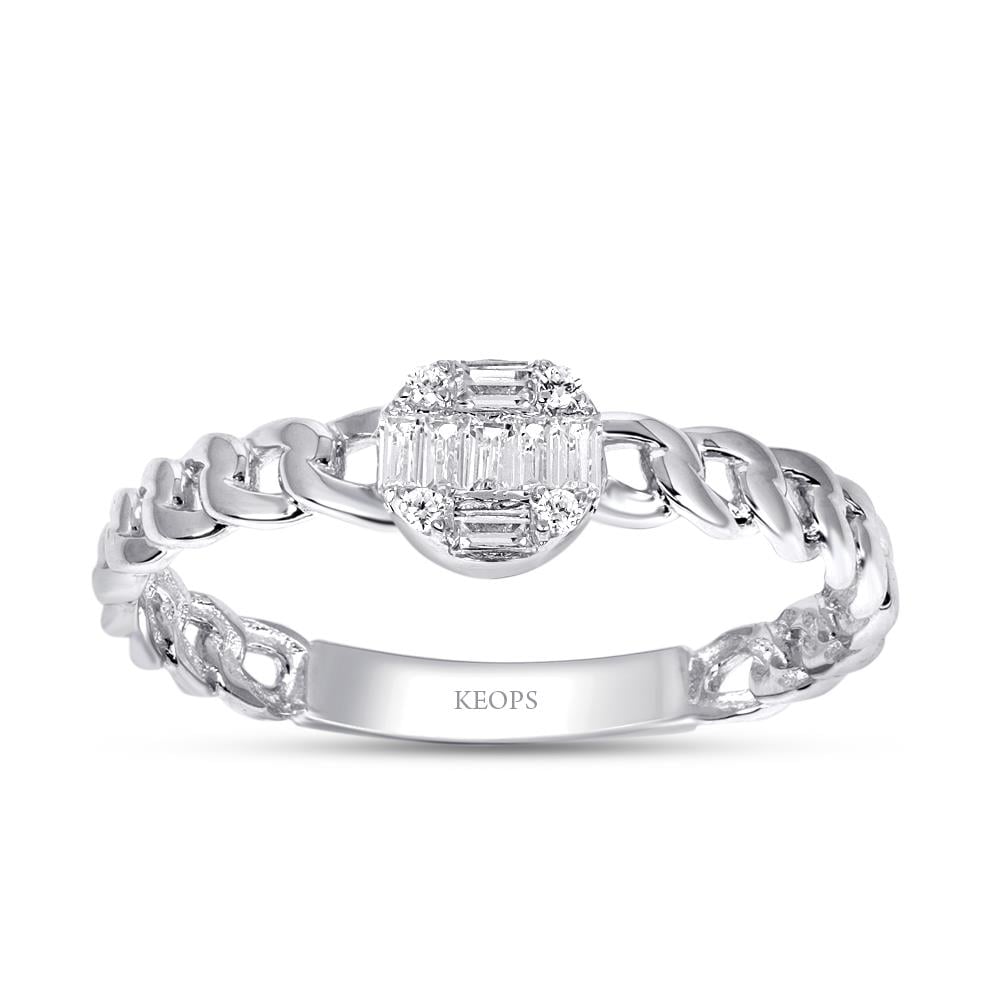 0.18 Karat Baget Pırlanta Yüzük