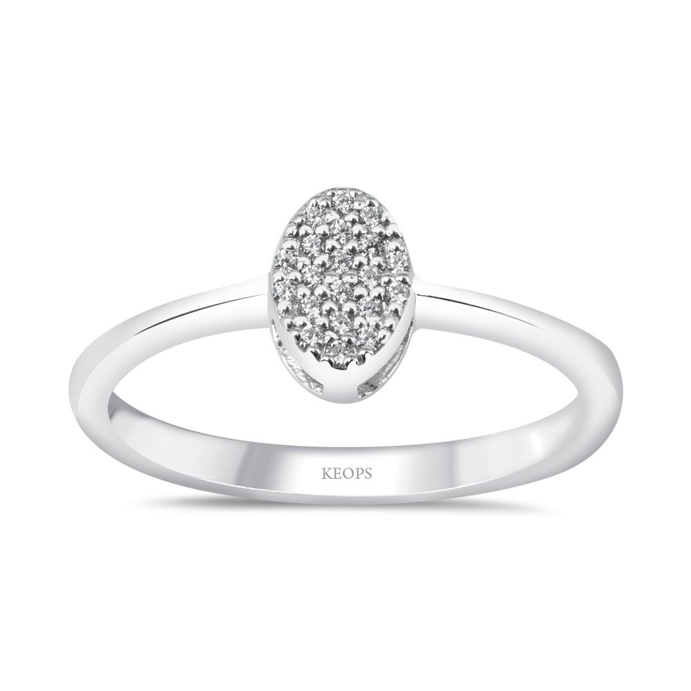 0.10 Karat Oval Pırlanta Coronet Yüzük