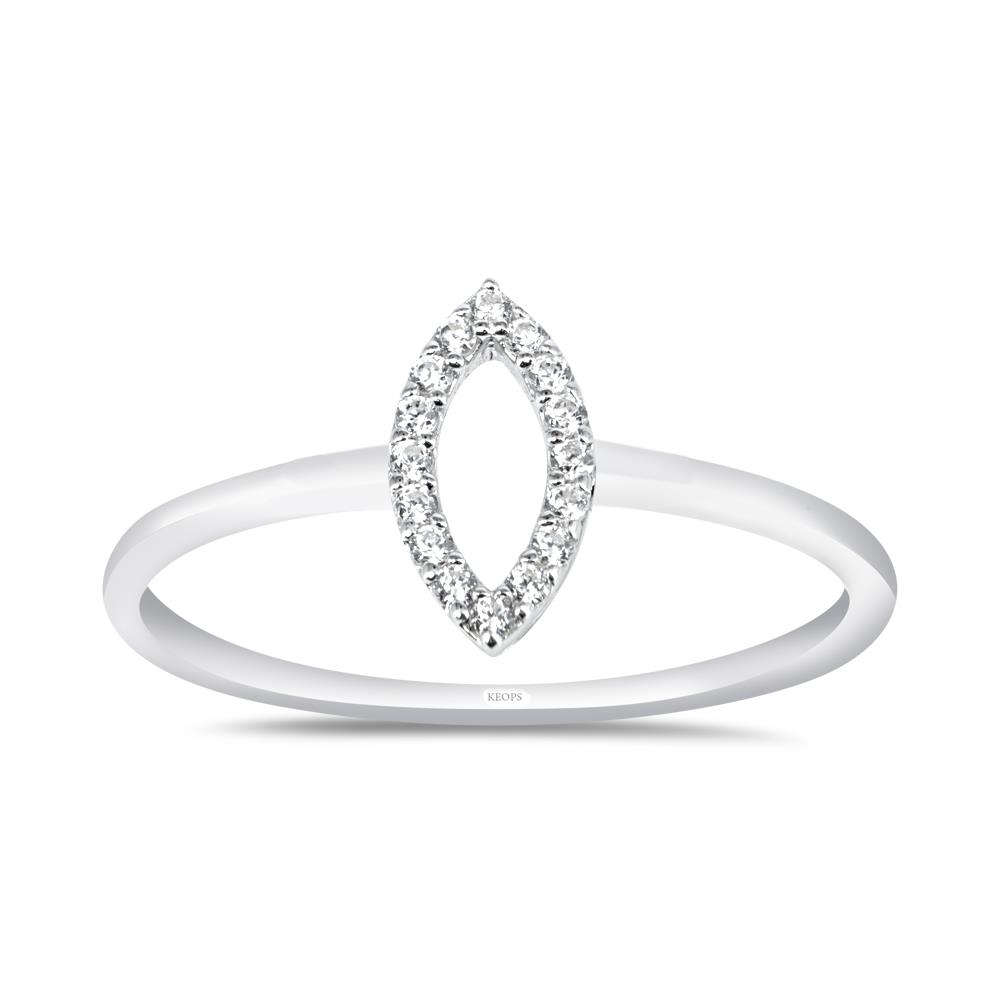 0.10 Karat Pırlanta Markiz Coronet Yüzük