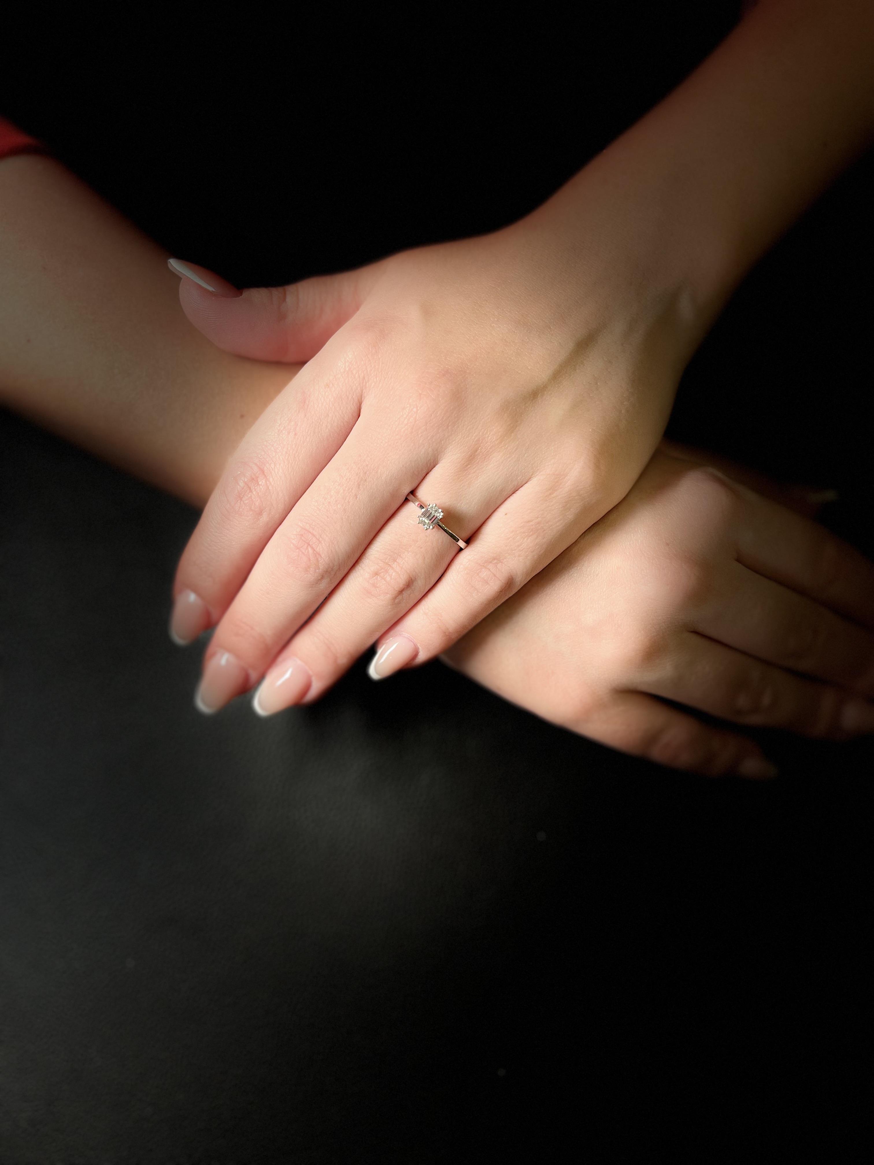 0,18  Baget Kesim Pırlanta Tektaş Yüzük 