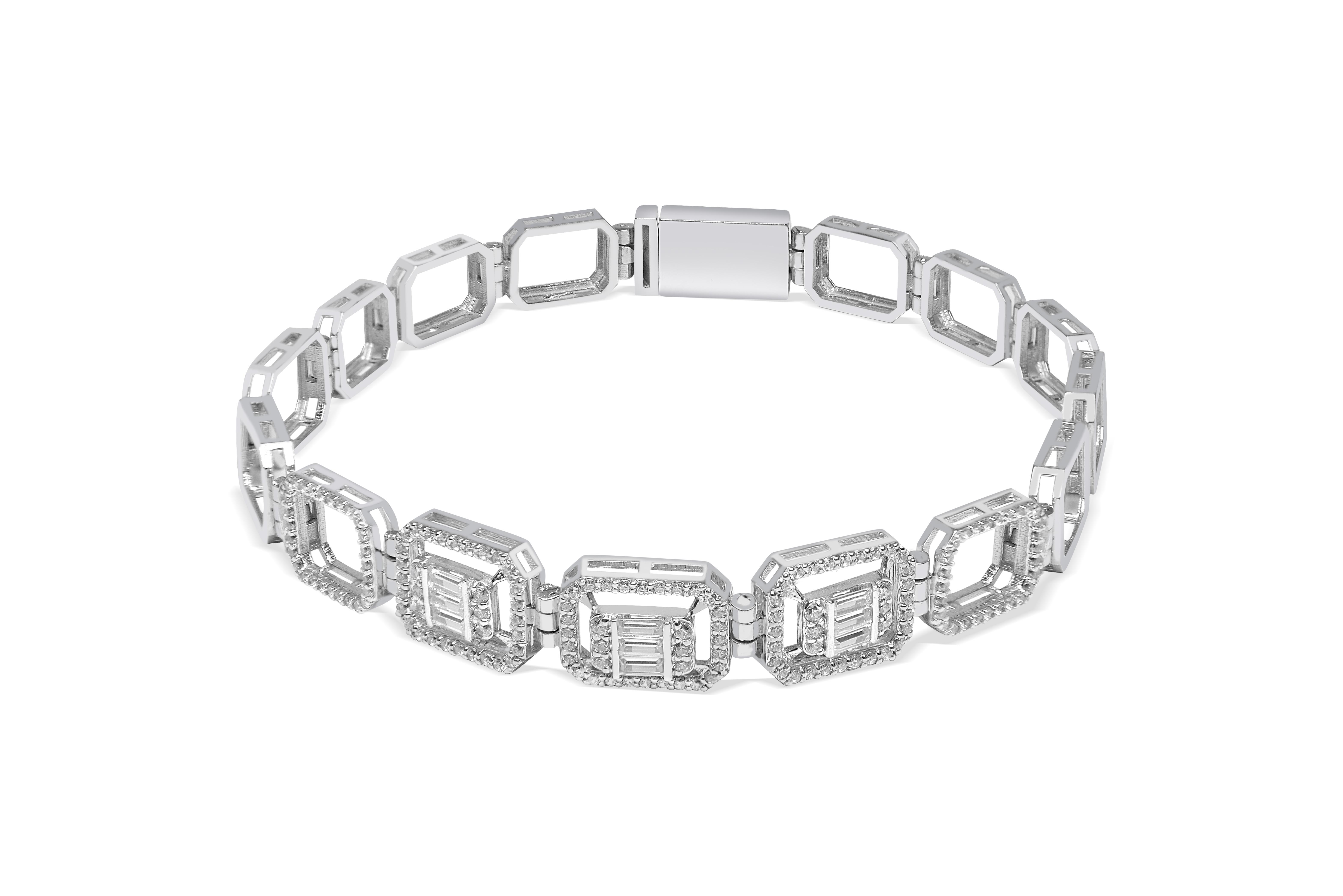 1.24 Karat Baget Pırlanta Taşlı Bileklik