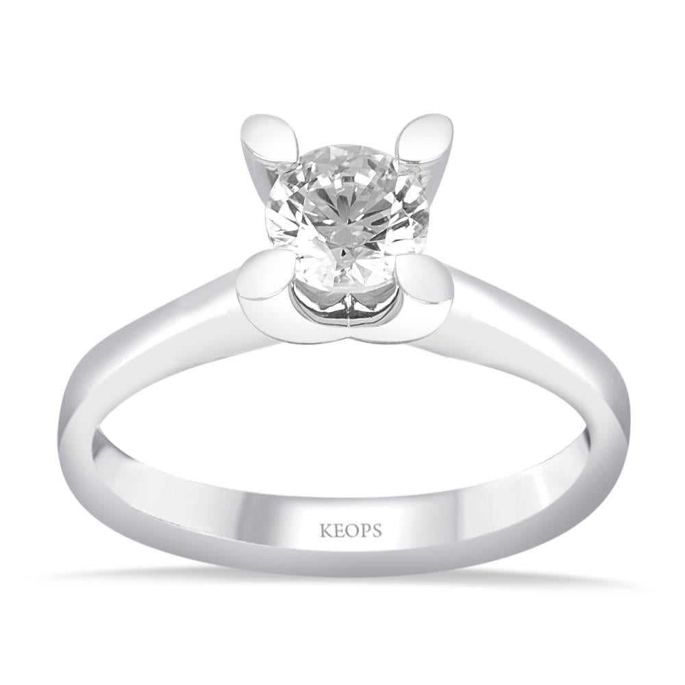 D Renk 0.60 Karat Pırlanta Tektaş Yüzük - HRD Sertifikalı