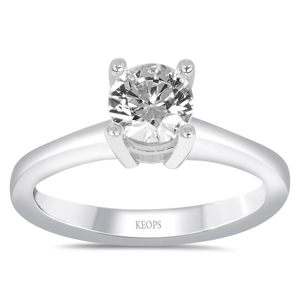 D Renk 0.70 Karat Pırlanta Tektaş Yüzük - HRD Sertifikalı 