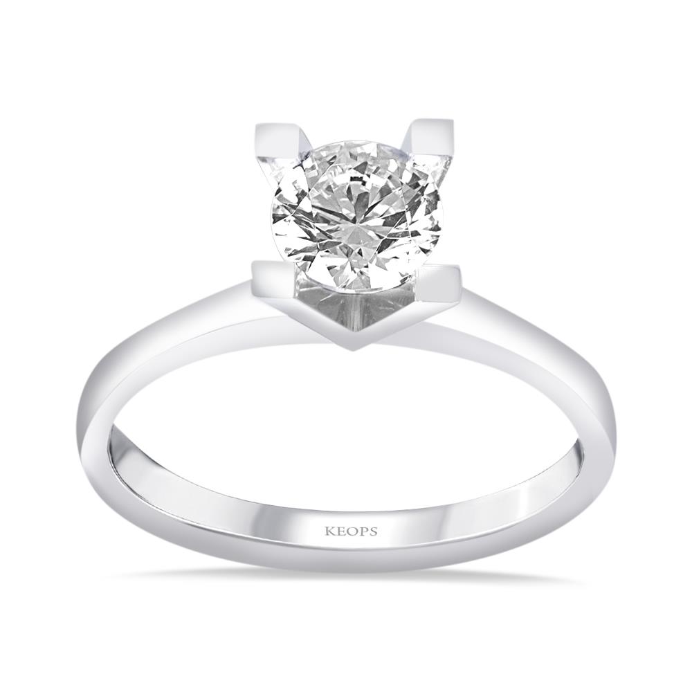 D Renk 0.70 Karat Pırlanta Tektaş Yüzük - HRD Sertifikalı