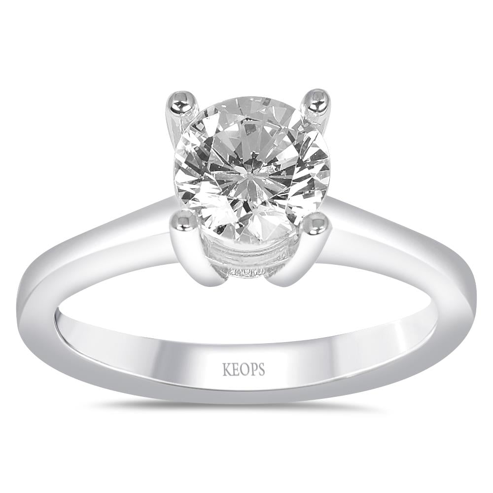 D Renk 0.90 Karat Pırlanta Tektaş Yüzük - HRD Sertifikalı