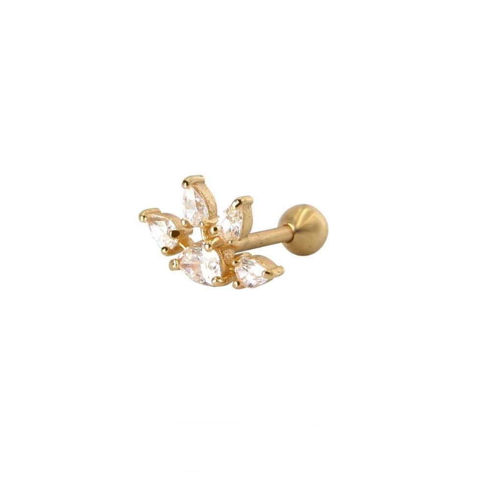 Damla Yaprak Pırlanta Tragus Küpe