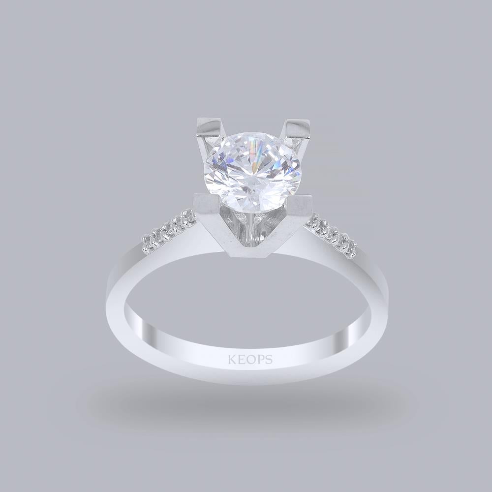 E Renk 0.90 Karat Pırlanta Tektaş Yüzük