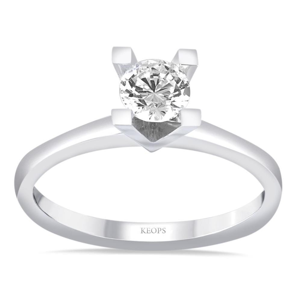 E Renk 0.40 Karat Pırlanta Tektaş Yüzük - HRD Sertifikalı