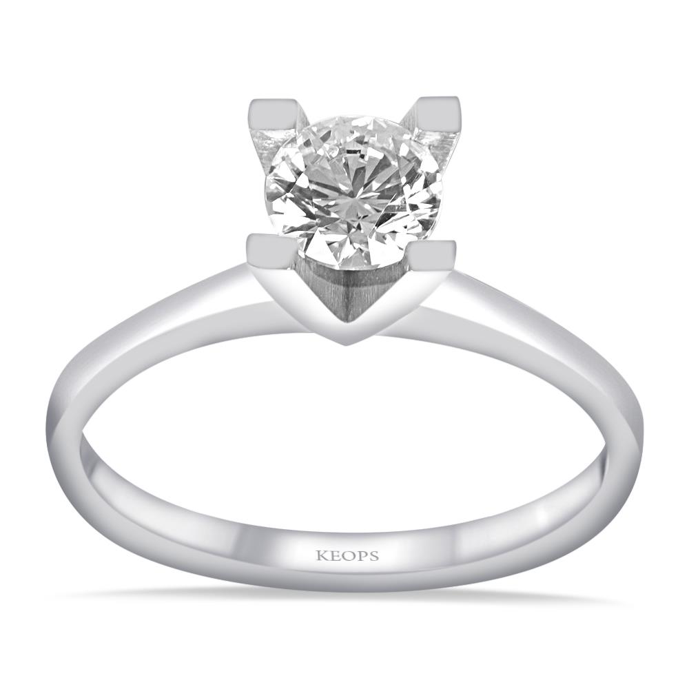 E Renk 0.50 Karat Pırlanta Tektaş Yüzük