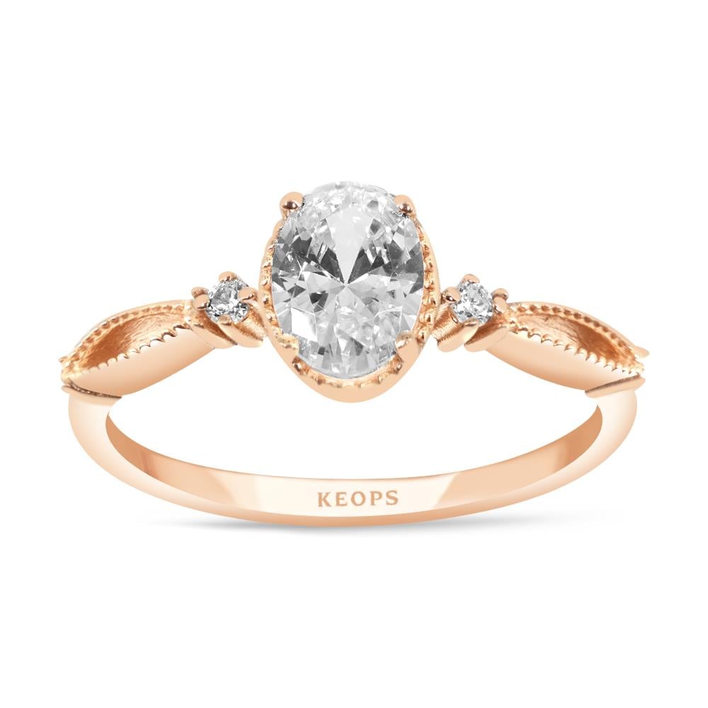 E Renk 0.72 Karat Pırlanta Vintage Oval Yüzük