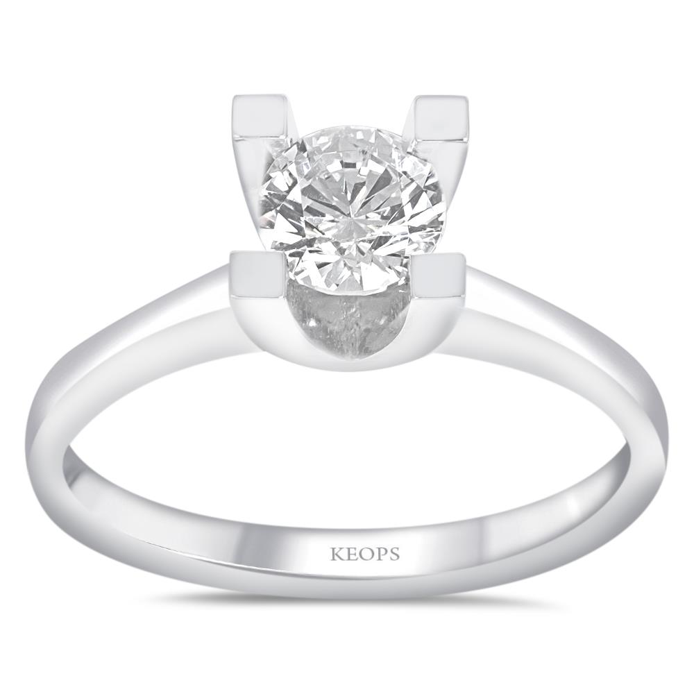 E Renk 1.65 Karat Pırlanta Beştaş Yüzük - HRD Sertifikalı