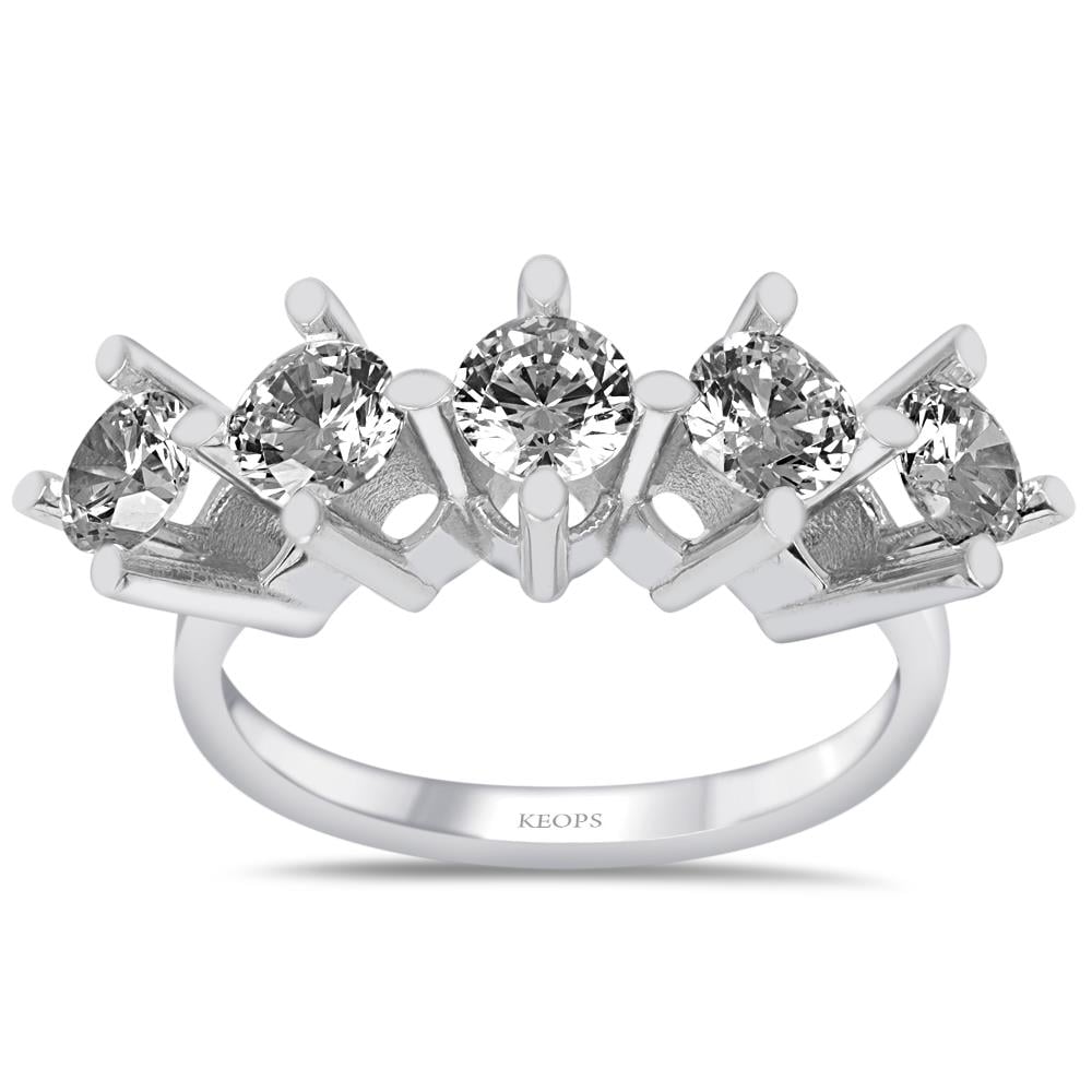 E Renk 1.65 Karat Pırlanta Beştaş Yüzük - HRD Sertifikalı