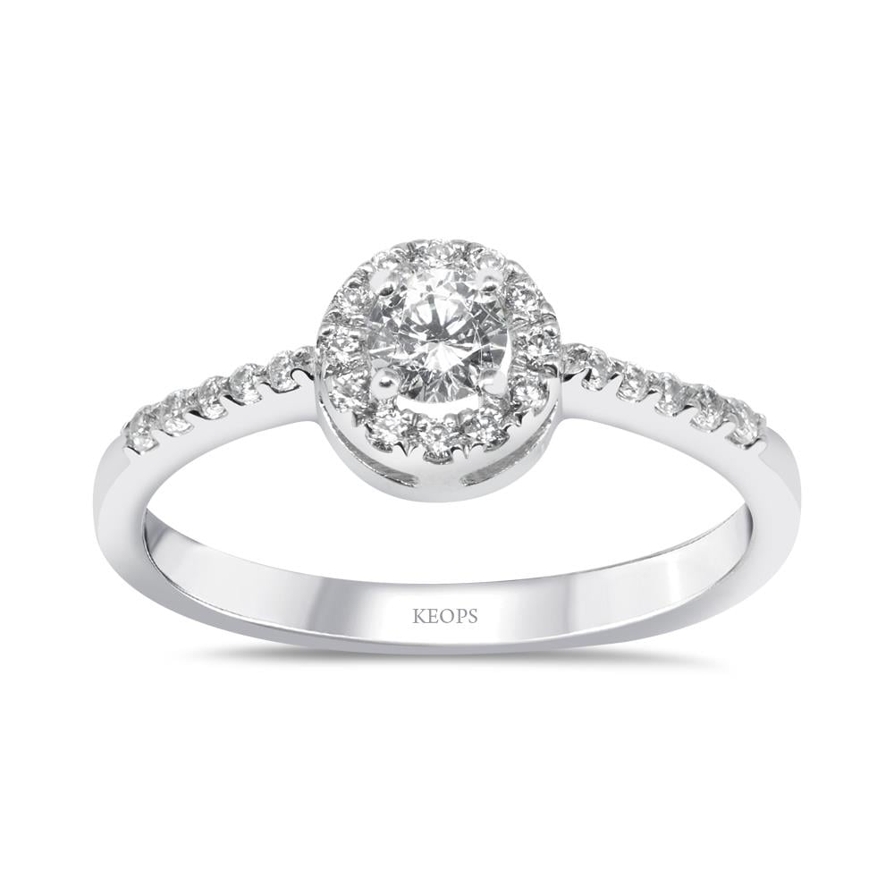 E Renk Toplam 0.36 Karat Pırlanta Tektaş Yüzük