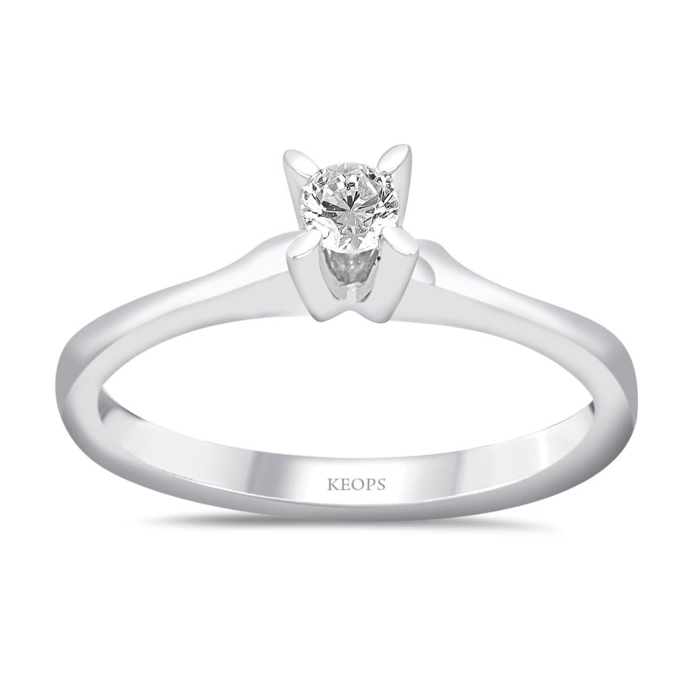 F Renk 0.10 Karat Pırlanta Tektaş Yüzük