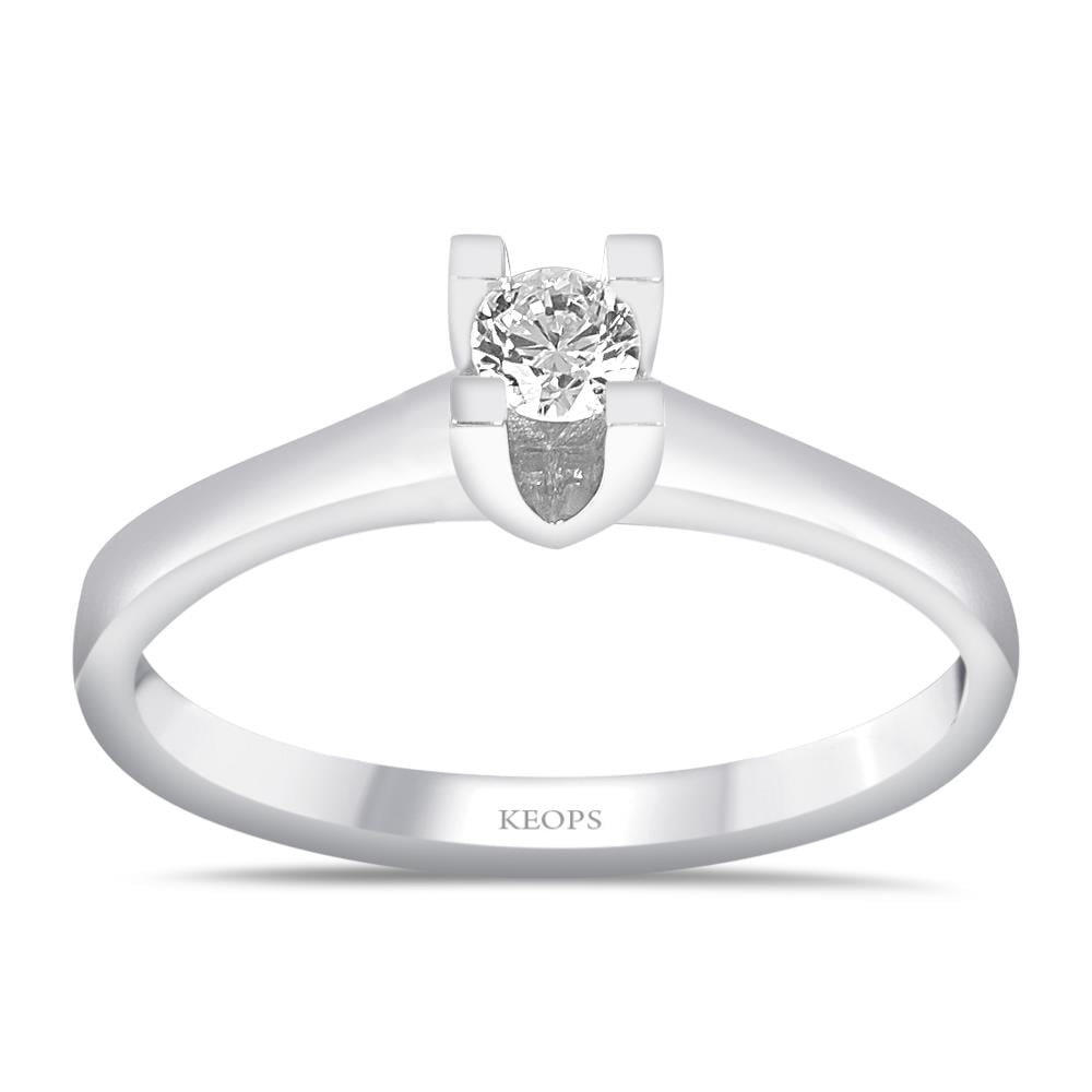 F Renk 0.10 Karat Pırlanta Tektaş Yüzük