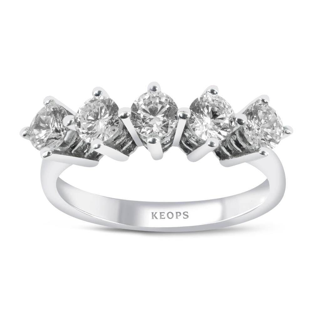 F Renk 0.90 Karat Pırlanta Beştaş Yüzük