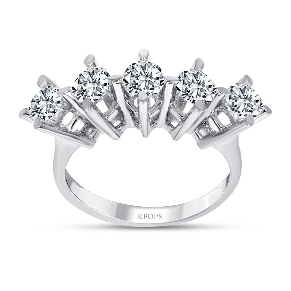 F Renk 1.35 Karat Pırlanta Beştaş Yüzük