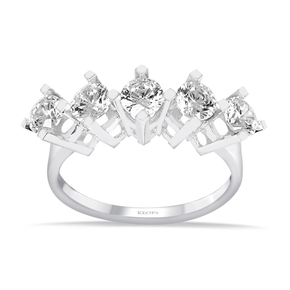 F Renk 1.25 Karat Pırlanta Beştaş Yüzük