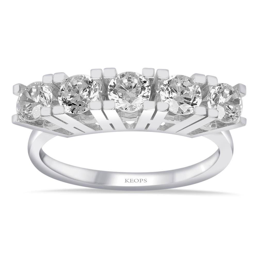 F Renk 1.00 Karat Pırlanta Beştaş Yüzük