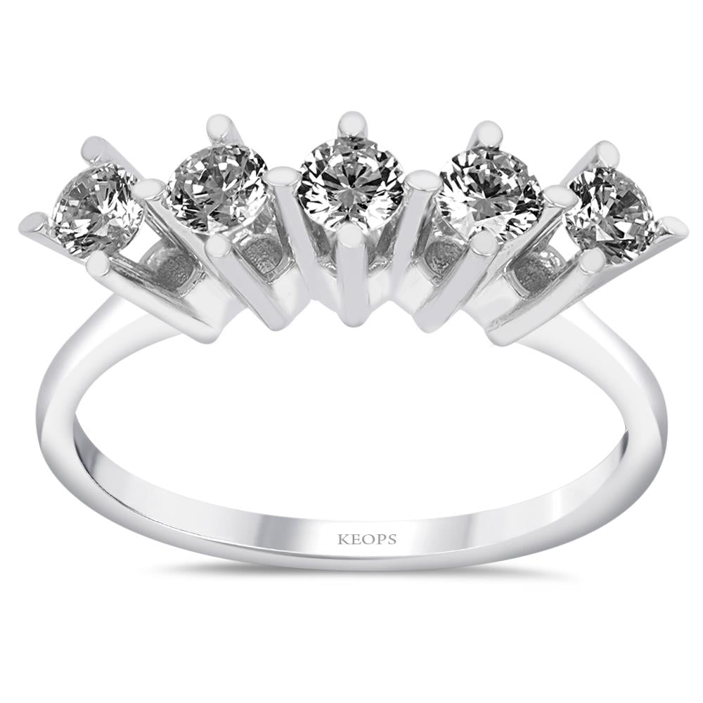 G Renk 0.70 Karat Pırlanta Beştaş Yüzük