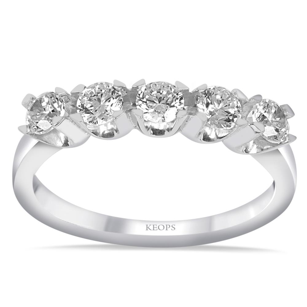 G Renk 0.50 Karat Pırlanta Beştaş Yüzük