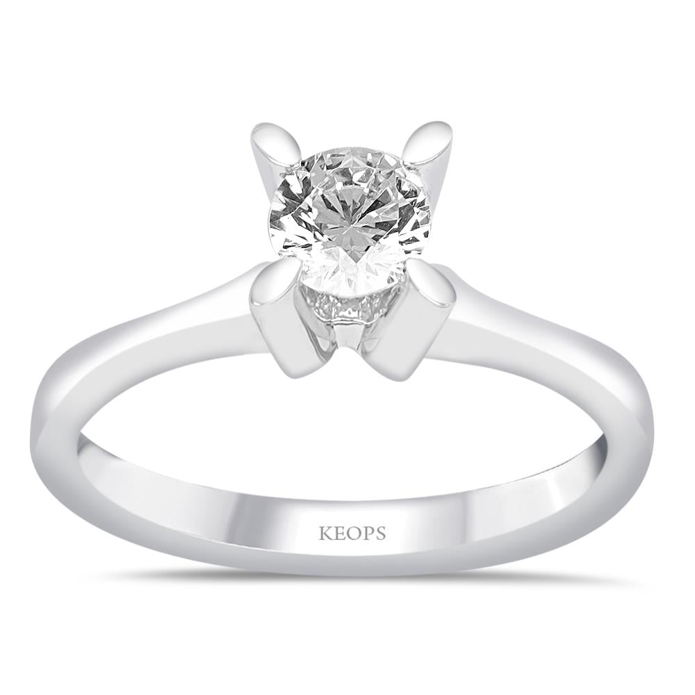 G Renk 0.40 Karat Pırlanta Tektaş Yüzük - HRD Sertifikalı