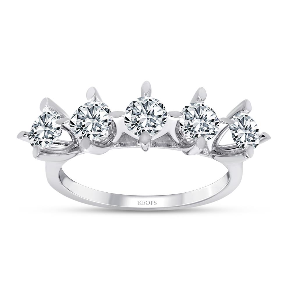 G Renk 0.70 Karat Pırlanta Beştaş Yüzük