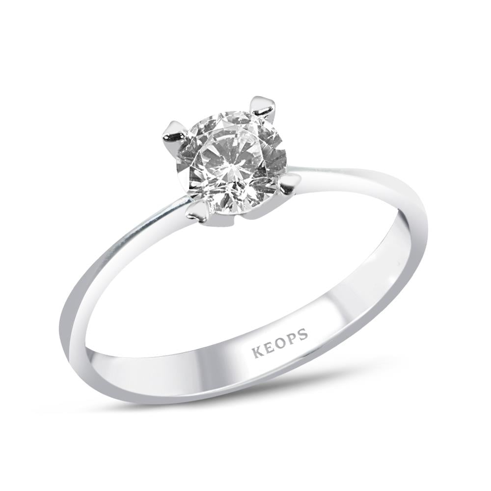 G Renk 0.50 Karat Kalp Tırnak Tektaş Yüzük