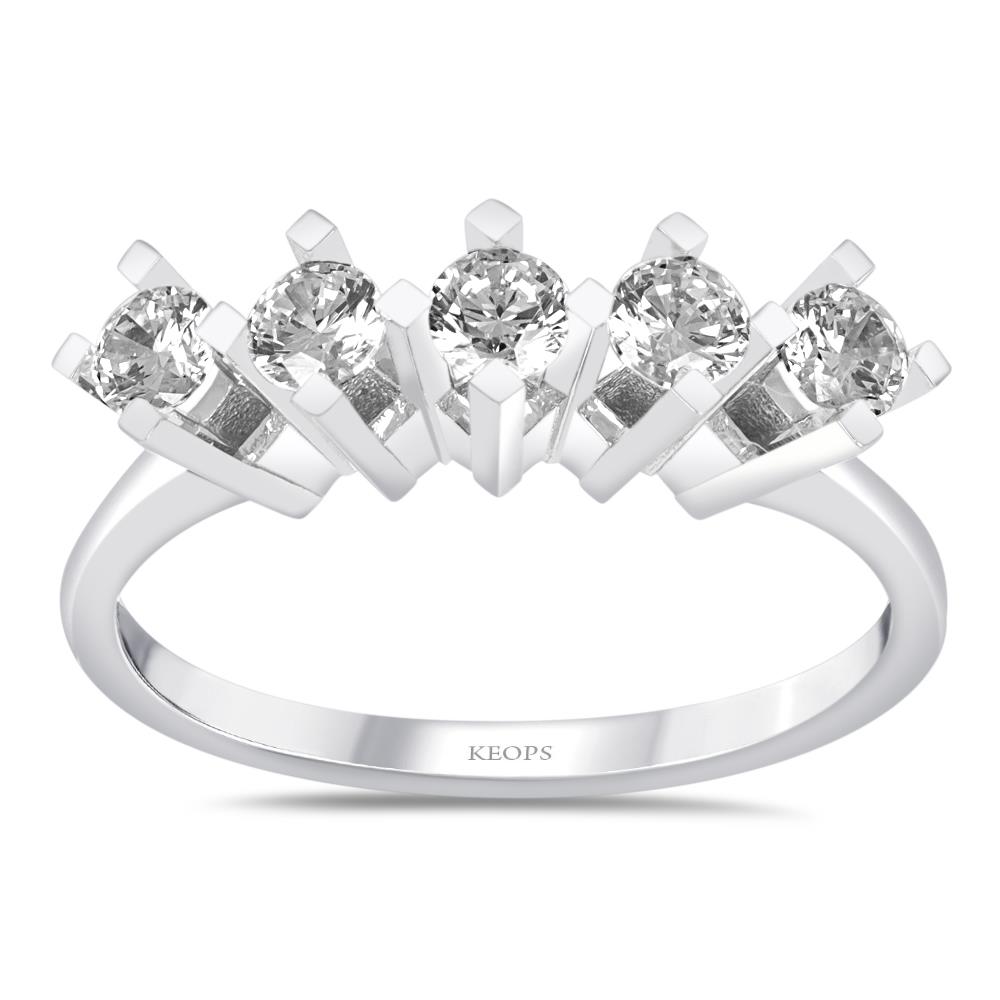 G Renk 0.50 Karat Pırlanta Beştaş Yüzük