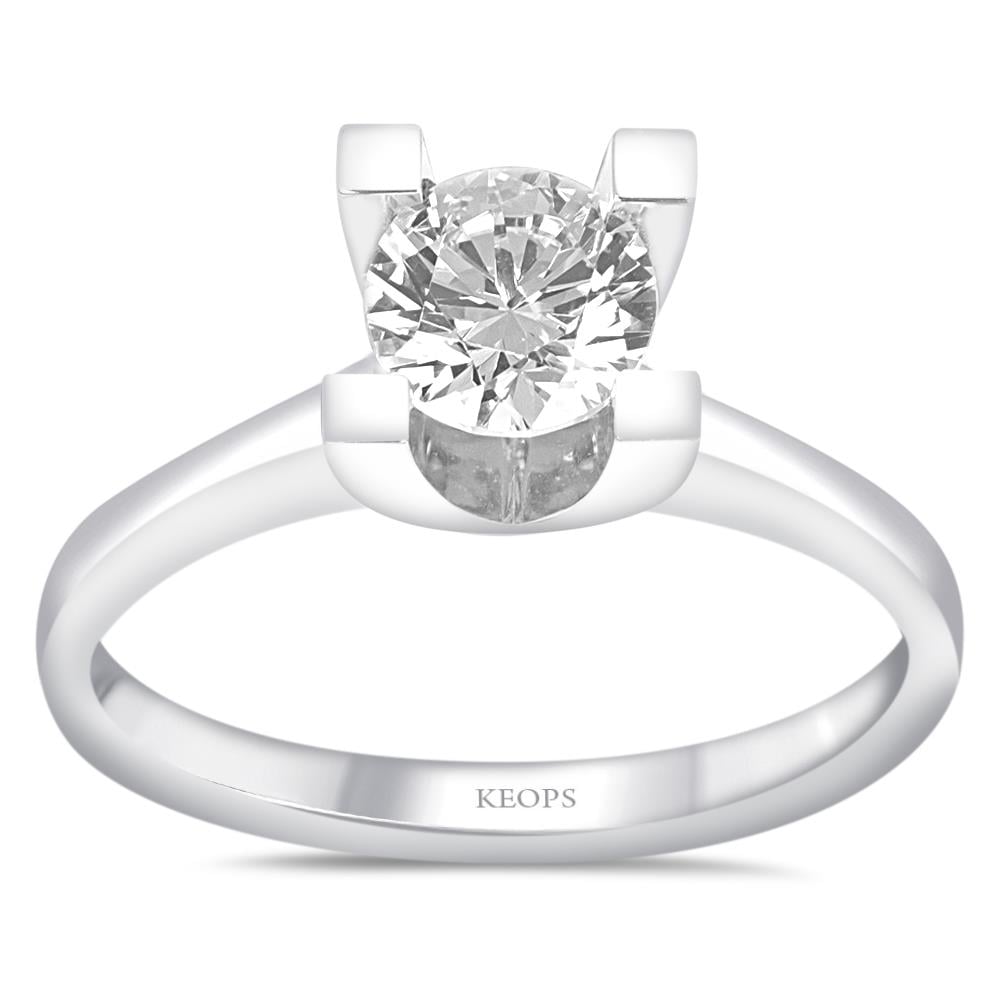 G Renk 0.60 Karat Pırlanta Tektaş Yüzük - HRD Sertifikalı