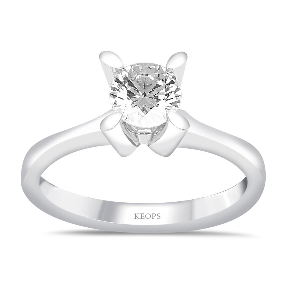 G Renk 0.50 Karat Pırlanta Tektaş Yüzük - HRD Sertifikalı