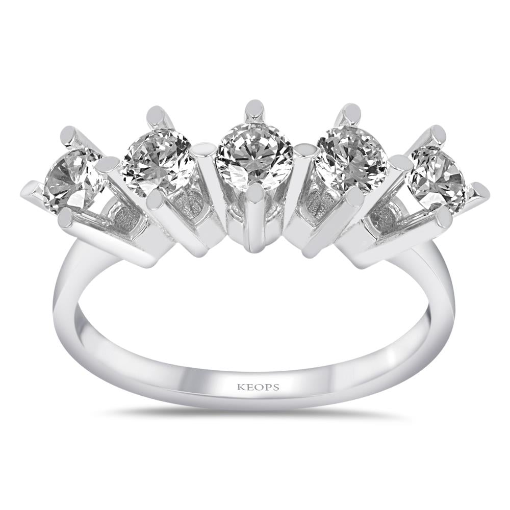 G Renk 0.85 Karat Pırlanta Beştaş Yüzük