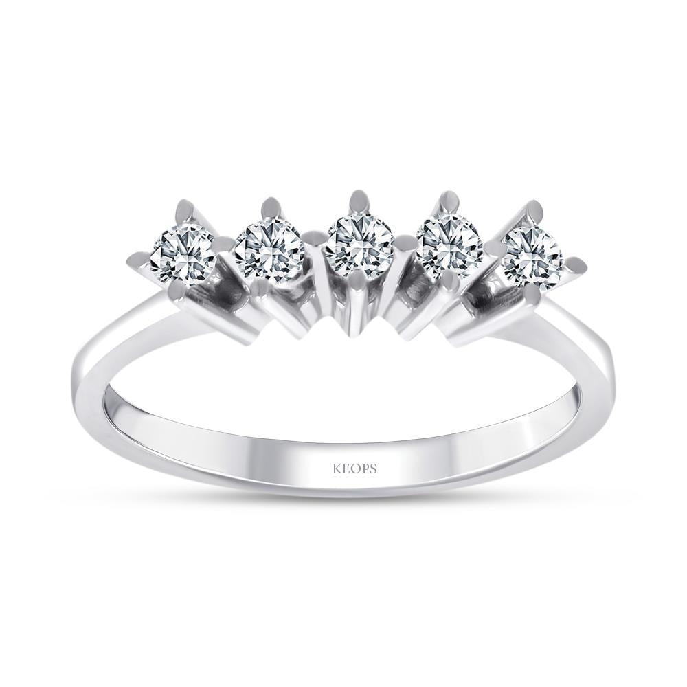 G Renk 0.25 Karat Pırlanta Beştaş Yüzük