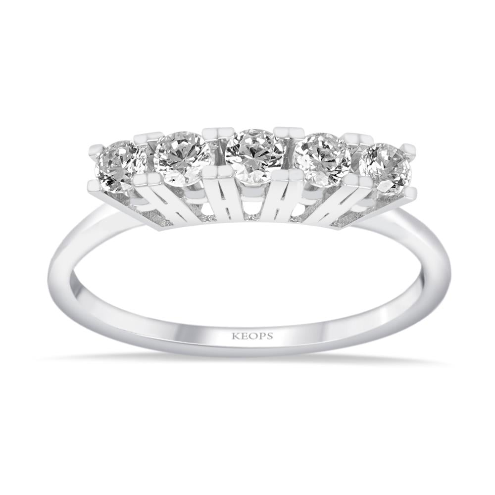 G Renk 0.35 Karat Pırlanta Beştaş Yüzük